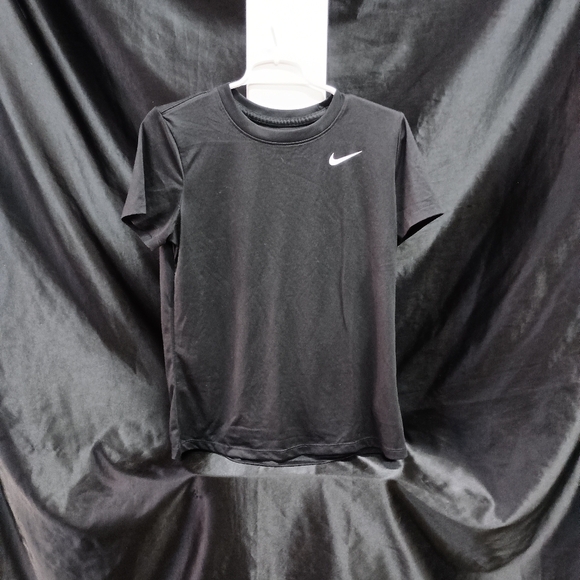 Nike Black Tee with White Swoosh - Picture 1 of 11